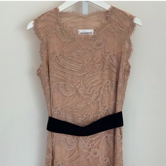 EMILIO PUCCI BLUSH LACE BELTED DRESS SIZE IT 42 / US 8 NWOTS! - Picture 6 of 15